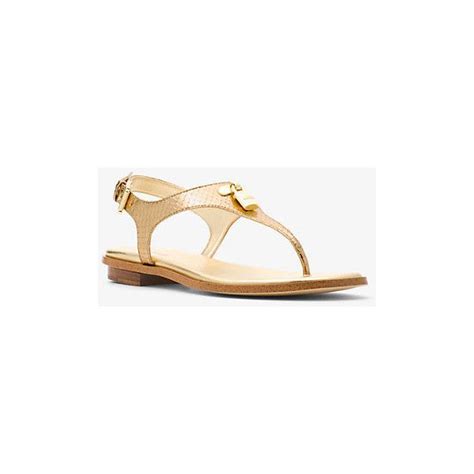 mira embossed leather sandal